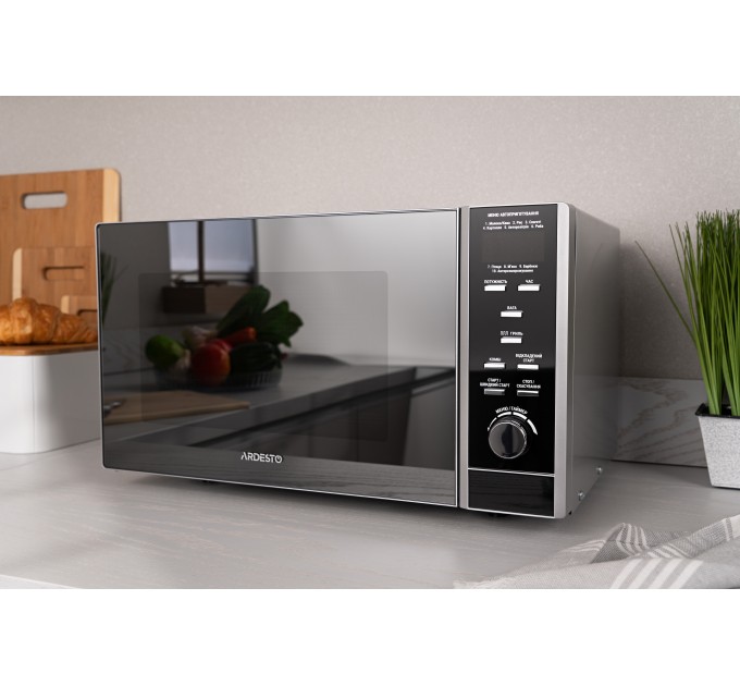 Микроволновая печь ARDESTO, 23л, электр. управл., 900Вт, гриль, дисплей, откр.кнопкой, черный