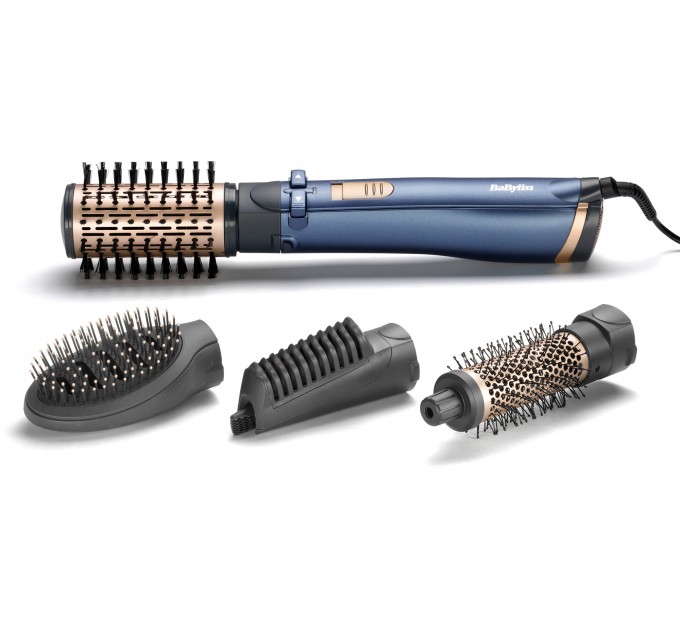 Фен-щетка Babyliss Style Pro, 1000Вт, режимов-2, хол. обдув, иониз-я, чехол для хранения, керамика, синий