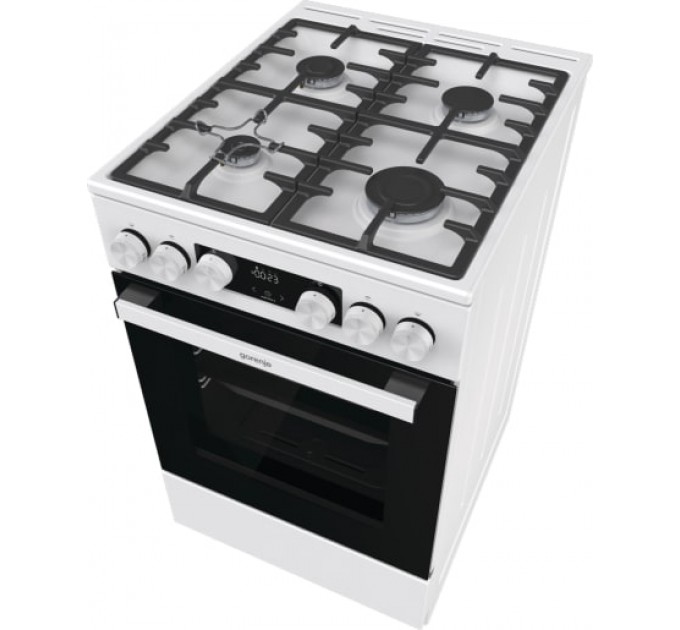 Плита Gorenje газовая, 67л, 50x60см, дисплей, IconLed, чугун, белый