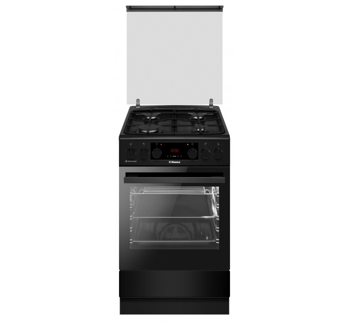 Плита Hansa комбінована, 65л, 50x60см, дисплей, конвекція, чавун, чорний