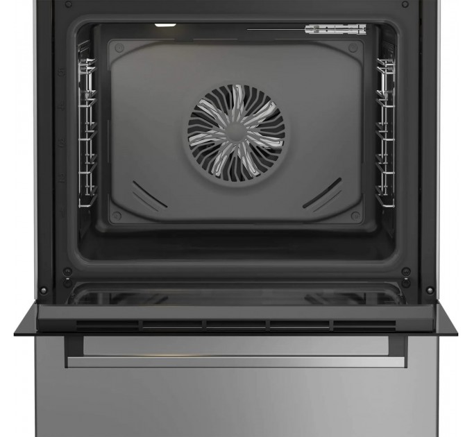 Плита Beko комби, 72л, 60x60см, дисплей, конвекция, чугун, черный