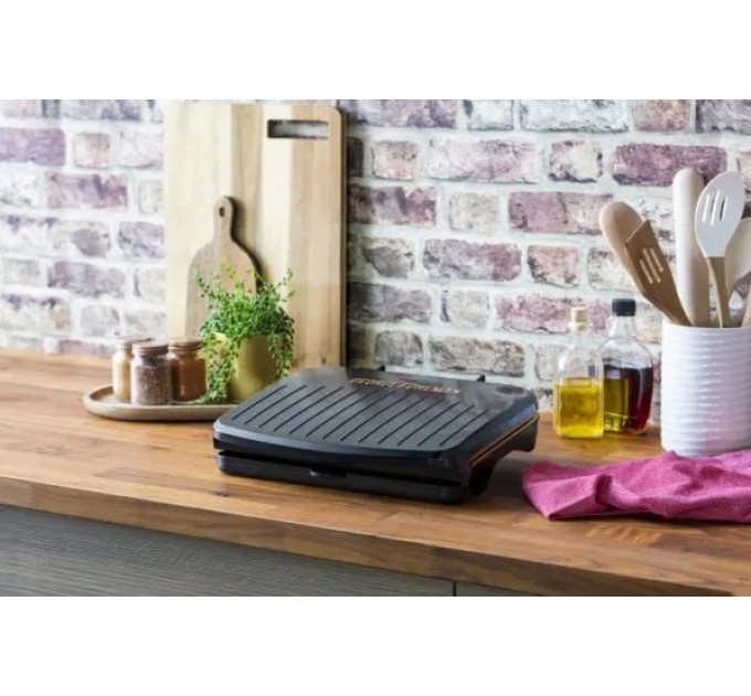 Гриль George Foreman прижимной Fit Grill Copper Medium 1630Вт, темп. режимов-1, пластик, черный