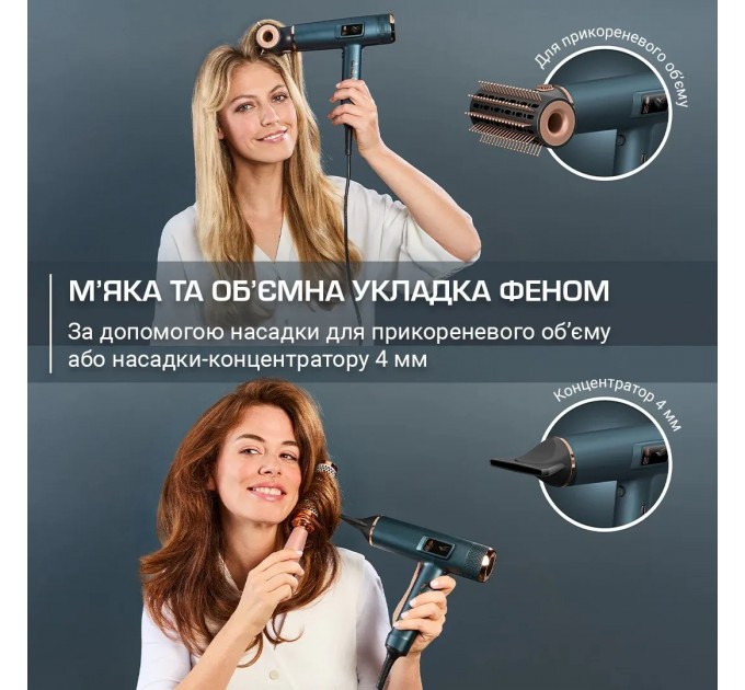 Фен Rowenta aestria For you, 1800Вт, режимов-3, дифузор, иониз-я, хол. обдув, синий