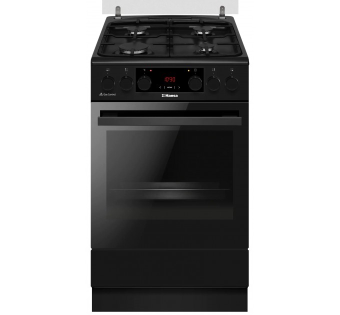 Плита Hansa комбінована, 65л, 50x60см, дисплей, конвекція, чавун, чорний