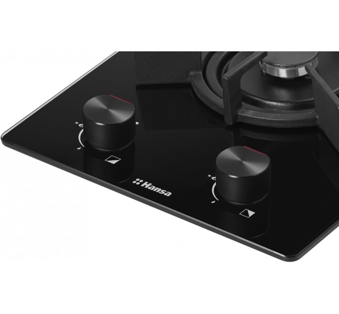 Варильна поверхня Hansa газова на склі, 30см, чавун, чорний