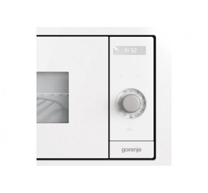 Мікрохвильова піч Gorenje вбудовувана Simplicity, 23л, міх. управл., 900Вт, гриль, дисплей, білий