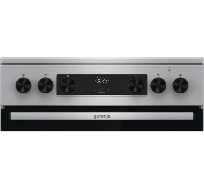 Плита Gorenje электрическая стеклокерамическая, 71л, 60x60см, дисплей, программатор, нерж