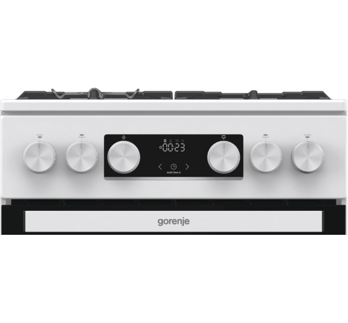 Плита Gorenje газовая, 67л, 50x60см, дисплей, IconLed, чугун, белый