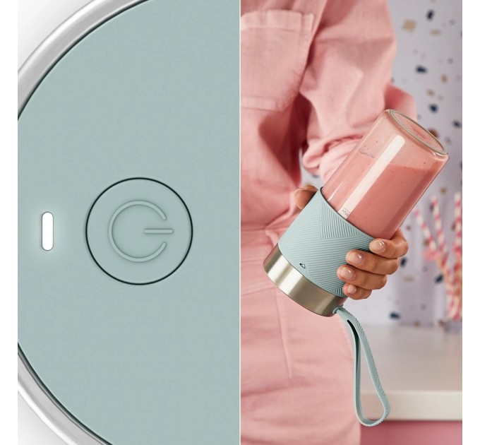 Блендер Tefal Lightmix портативний для смузі, чаша-300мл, USB, тритан, зеленый