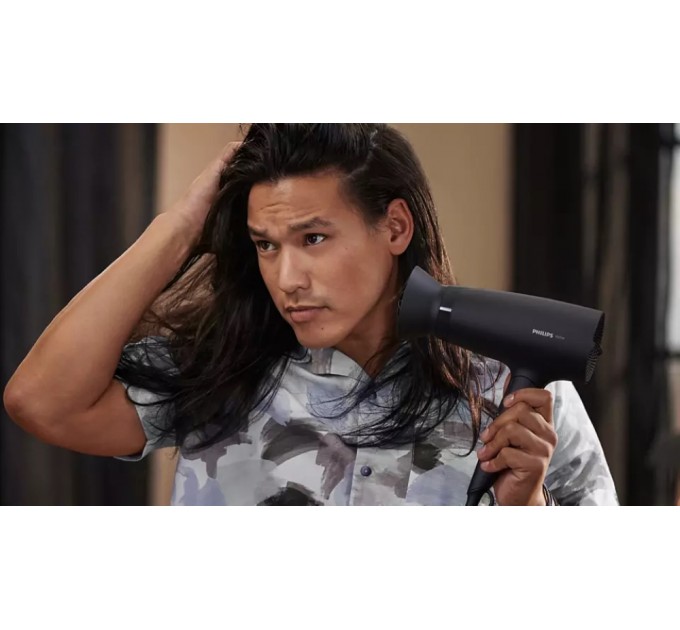 Фен Philips 3000 Series дорожній, 1600Вт, 3 режими, дифузор, хол. обдув, чорний