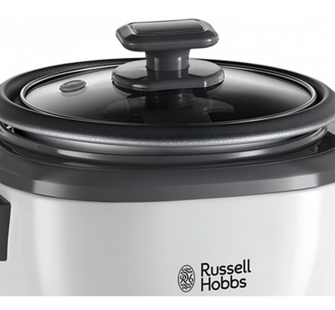 Рисоварка Russell Hobbs, 200Вт, чаша-0.7л, механическое управл., съемная крышка, нерж. сталь, черно-белый