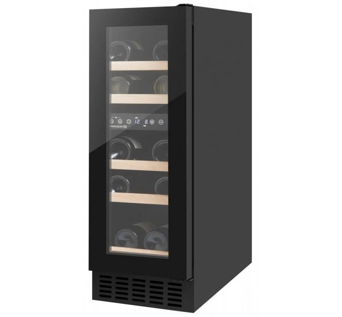 Холодильник Philco для вина, 85х29.5х57, холод.отд.-47л, зон - 2, бут-17, диспл, подсветка, черный