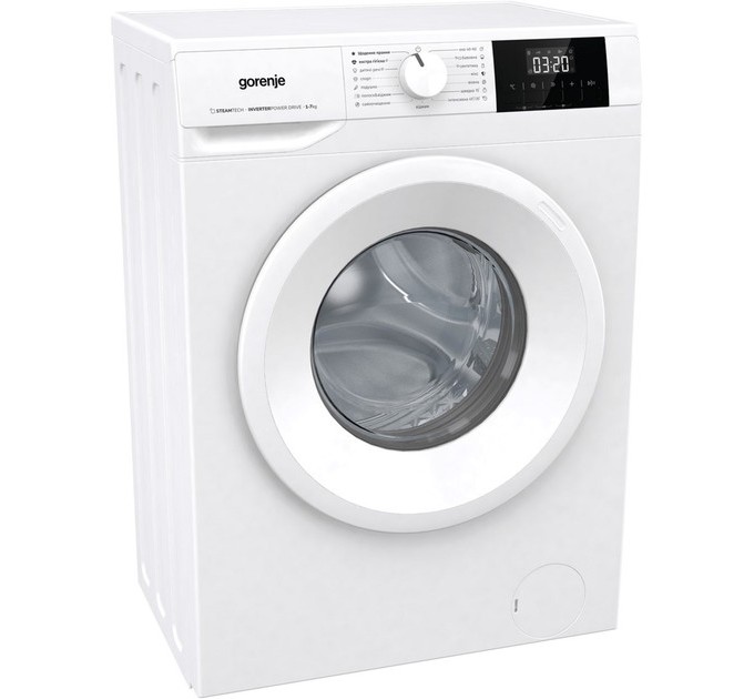 Пральна машина Gorenje фронтальна, 7кг, 1200, A+, 43.5см, дисплей, пар, інвертор, білий