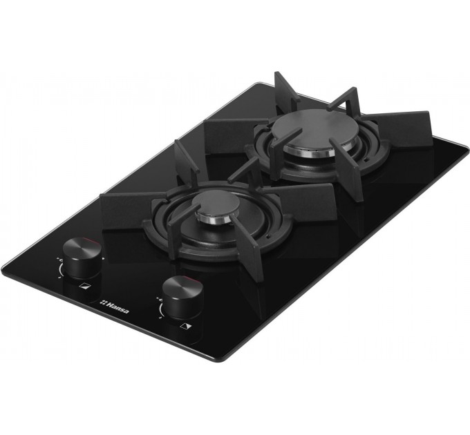 Варильна поверхня Hansa газова на склі, 30см, чавун, чорний