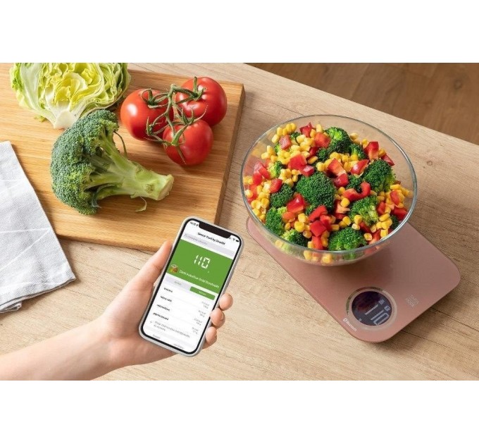 Весы Sencor кухонные, 5кг, подключение к смарфтону, AAAx2 , пластик, черный