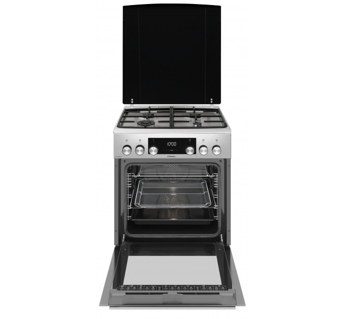 Плита Hansa комби, 77л, 60x60см, дисплей, конвекция, чугун, нерж
