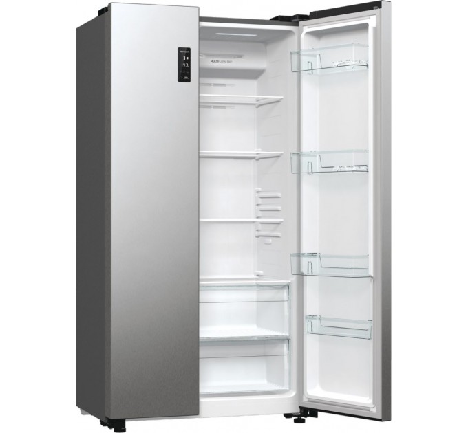 Холодильник SBS Gorenje, 179х67х92см, 2 дв., 356(191)л, А++, NF+, Инв. , Зона св-ти, Внешн.диспл, матовый серый