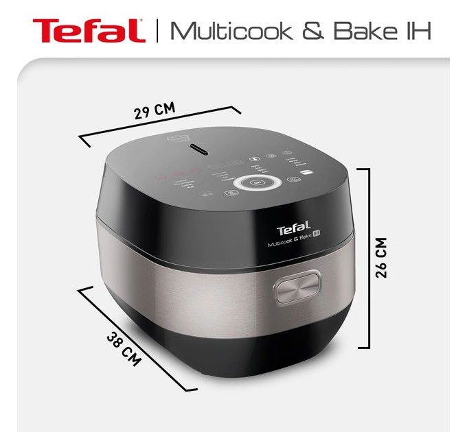 Мультиварка Tefal Multicook&Bake IH, 1500Вт, чаша-5л, электронное управл., металл/пластик, черный