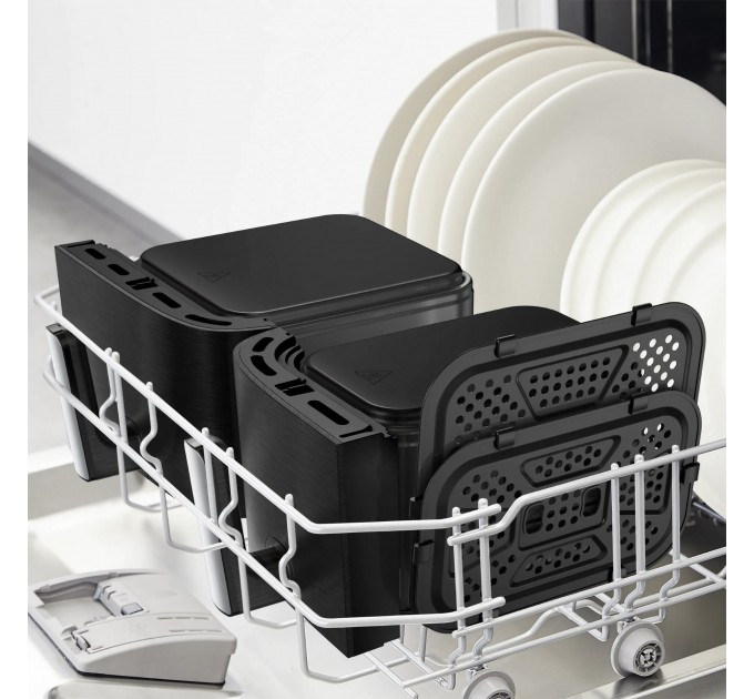 Мультипіч Tefal Dual Easy Fry XXL, 2700Вт, чаша-6.5+4.5л, сенсорне керув., 2 чаши, гриль, пластик, чорний