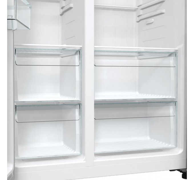 Холодильник SBS Gorenje, 179х67х92см, 2 дв., 356(191)л, А++, NF+, Инв. , Зона св-ти, Внешн.диспл, матовый серый