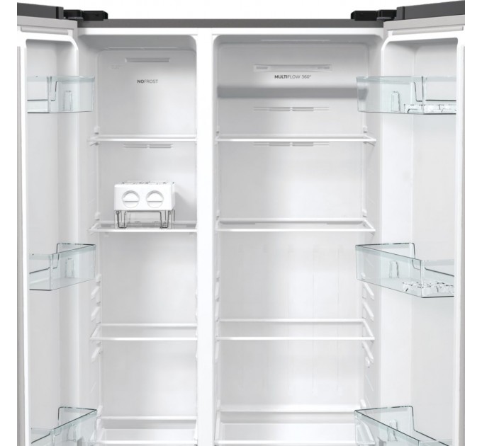 Холодильник SBS Gorenje, 179х67х92см, 2 дв., 356(191)л, А++, NF+, Инв. , Зона св-ти, Внешн.диспл, матовый серый