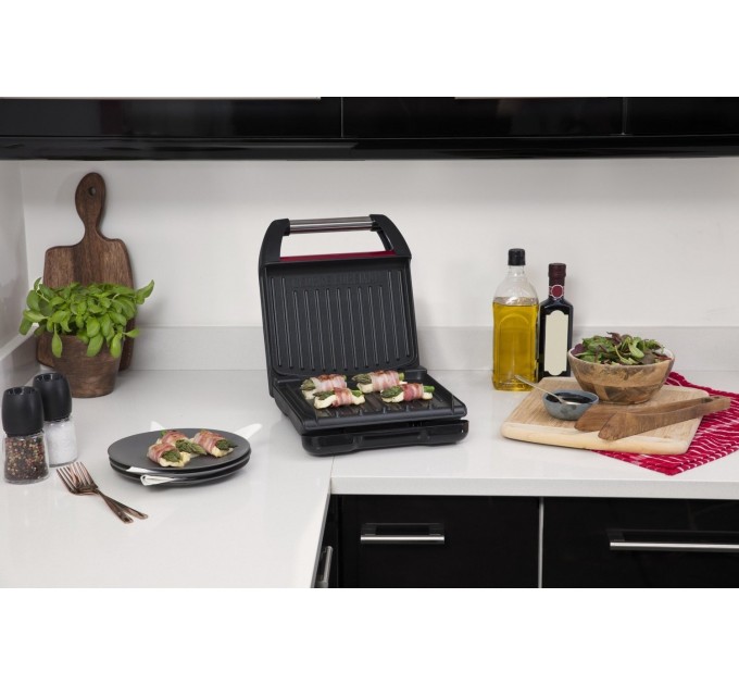 Гриль Russell Hobbs прижимной Compact Steel 1200Вт, темп. режимов-1, металл, крассно-черный