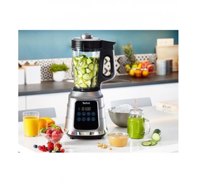 Блендер Tefal стаціонарний Ultrablend Vacuum Boost 1300Вт, чаша-2500мл, вакуумний, доп чаша 1400, сріблясто-чорний