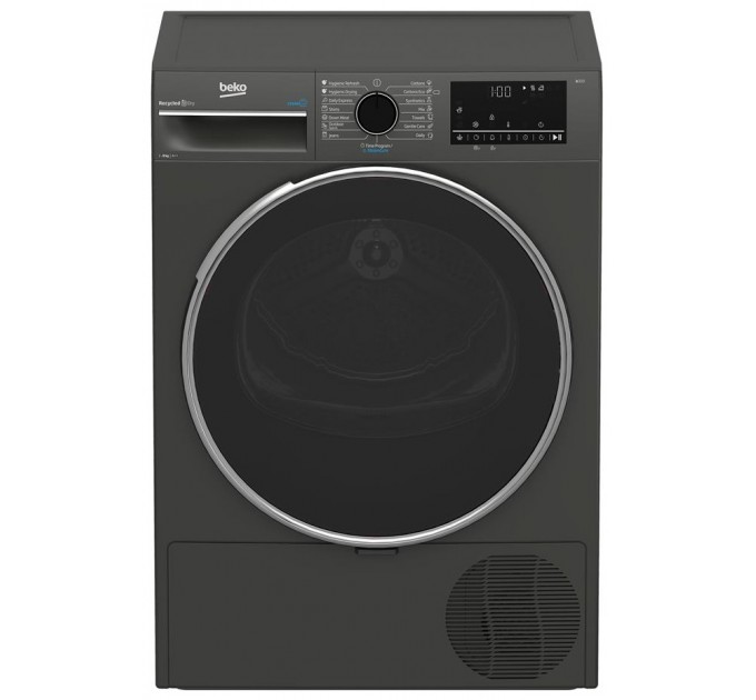 Сушильная машина Beko тепловой насос, 8кг, A++, 60см, дисплей, подсветка барабана, серый