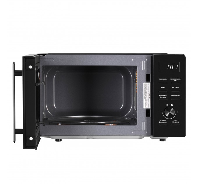 Микроволновая печь ARDESTO, 20л, электр. управл., 800Вт, гриль, дисплей, откр.ручкой, черный