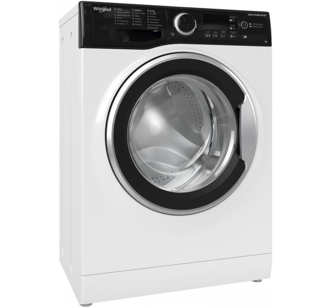 Пральна машина Whirlpool фронтальна, 6кг, 1200, A+++, 43см, дисплей, інвертор, люк чорний, білий