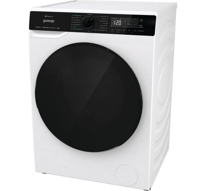 Стирально-сушильная машина Gorenje фронтальная, 9(6)кг, 1400, A+, 55см, дисплей, инвертор, Wi-Fi, белый