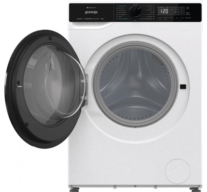 Стирально-сушильная машина Gorenje фронтальная, 9(6)кг, 1400, A+, 55см, дисплей, инвертор, Wi-Fi, белый