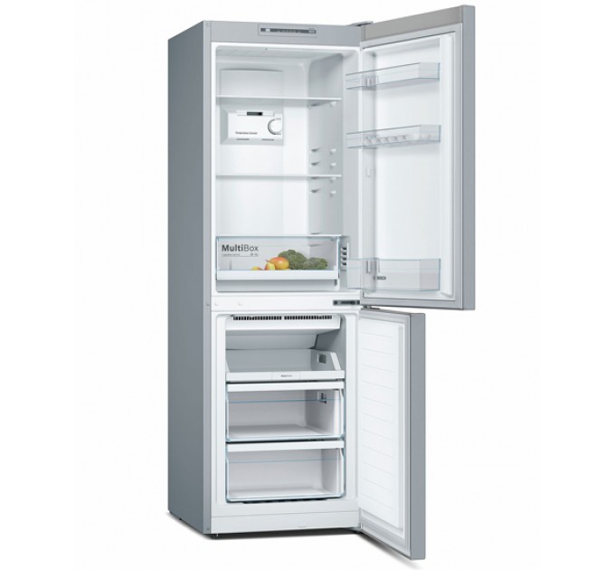 Холодильник Bosch з нижн. мороз., 176x60x65, xолод.відд.-192л, мороз.відд.-87л, 2дв., А++, NF, нерж