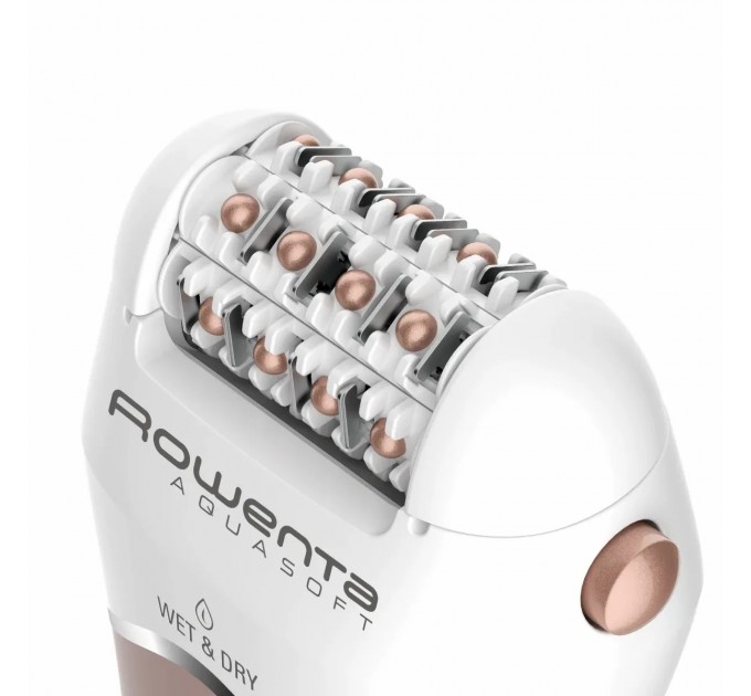 Епілятор Rowenta Aquasoft Wet&Dry пінцетний, акумуляторний , пінцет.-24, волог.+сух., насадок-4, пудровий
