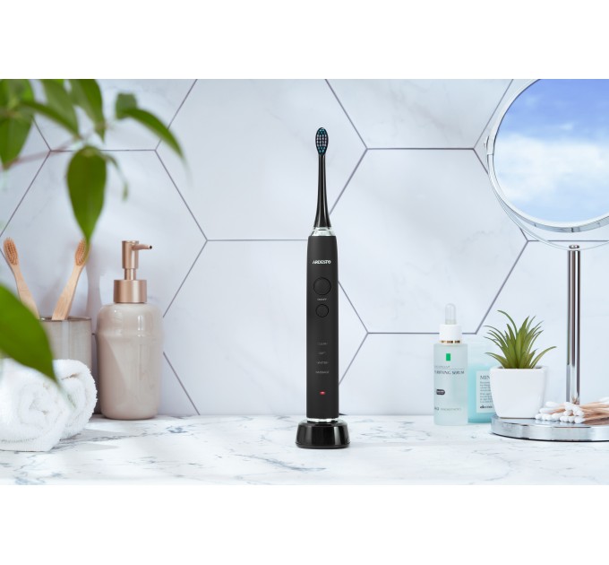 Щетка зубная электр. ARDESTO, ETB-211B, 40т. колеб/мин, насадок-5, футляр, IPX7, черный