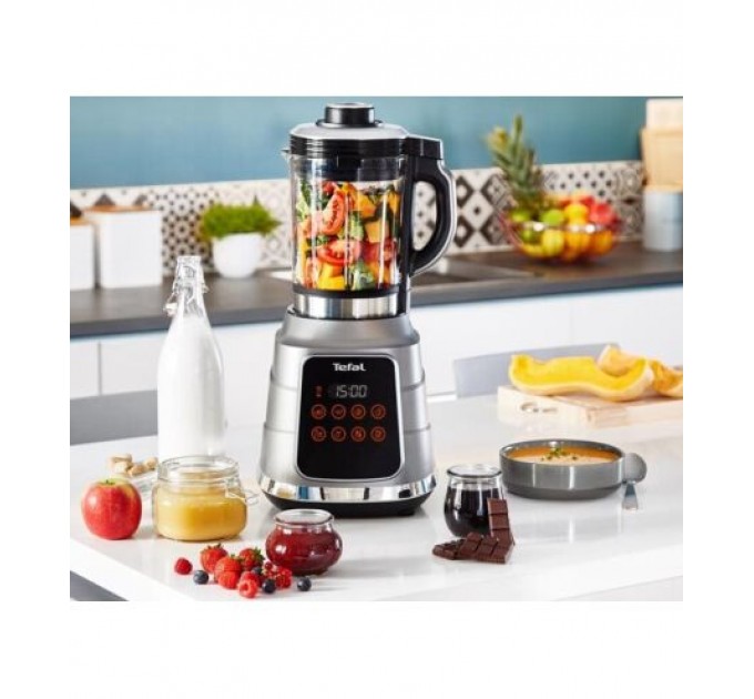 Блендер Tefal стаціонарний Ultrablend Vacuum Boost 1300Вт, чаша-2500мл, вакуумний, доп чаша 1400, сріблясто-чорний