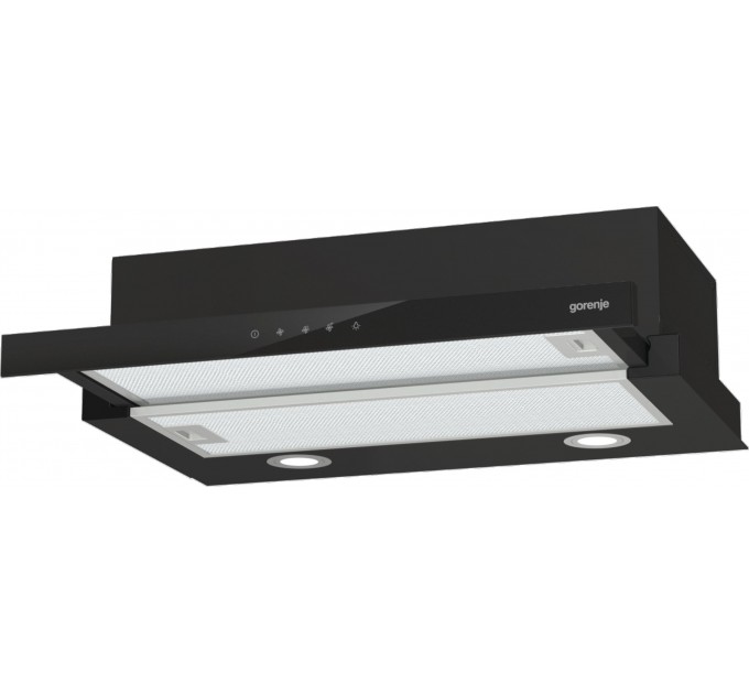Вытяжка Gorenje телескопическая, 60см, 350м.куб/ч, черный