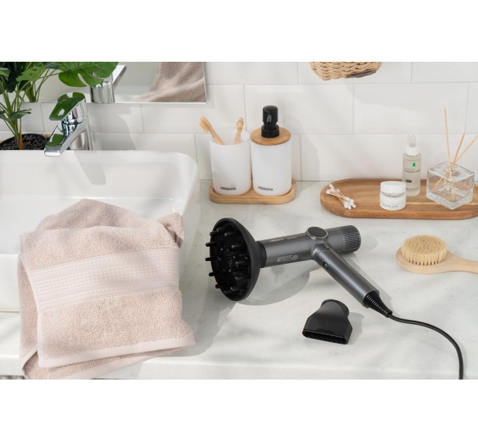 Фен ARDESTO Stein, 1600Вт, 2 швидкості, 4 темп.режима, сірий