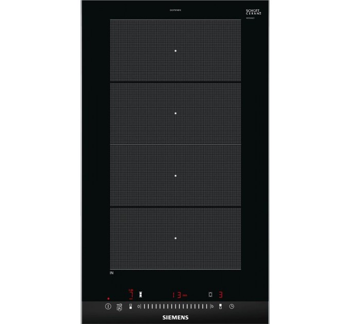 Варильна поверхня Siemens індукційна, 30см, розширена зона, Доміно, чорний