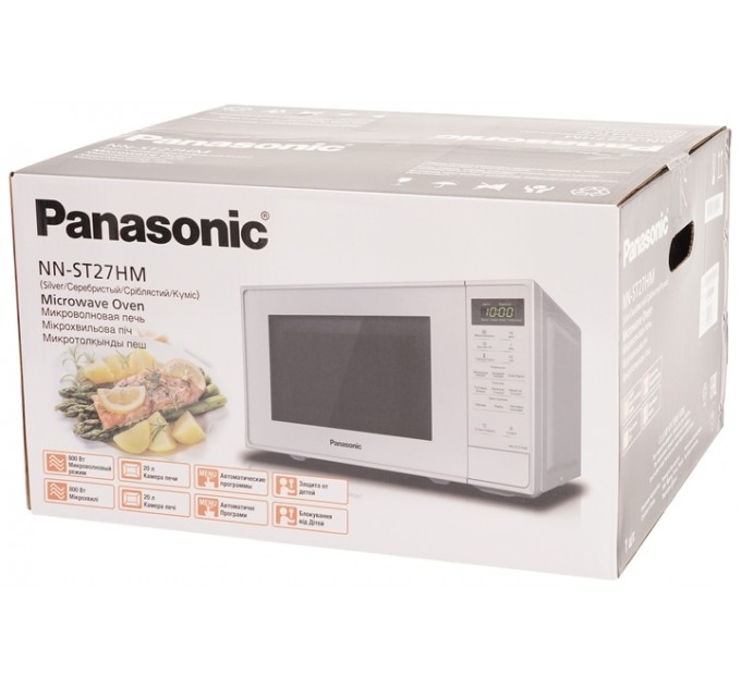Мікрохвильова піч Panasonic , 20л, електр.керув., 800Вт, дисплей, сірий