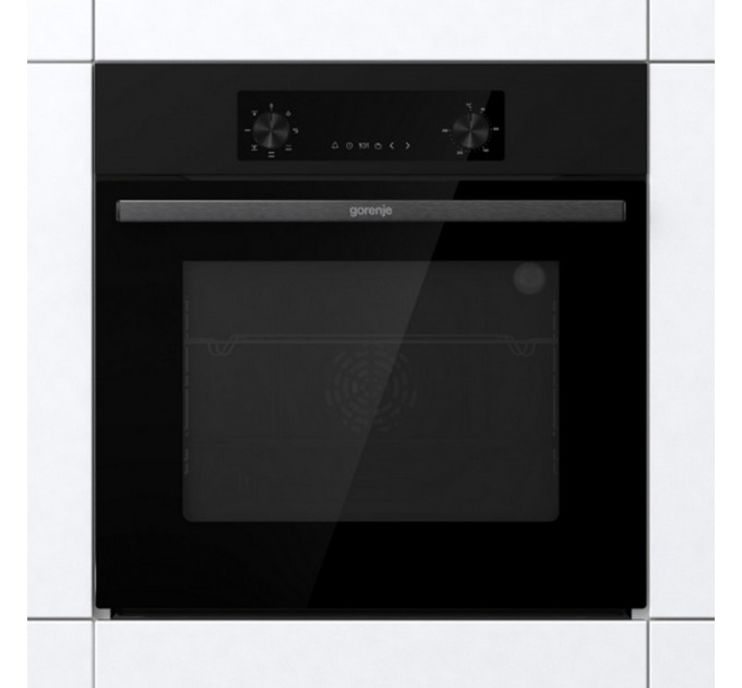 Духова шафа Gorenje електрична, 61л, A+, дисплей, конвекція, чорний