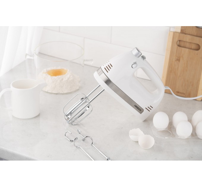 Миксер ARDESTO ручной 300Вт, насадки-4, турборежим, белый