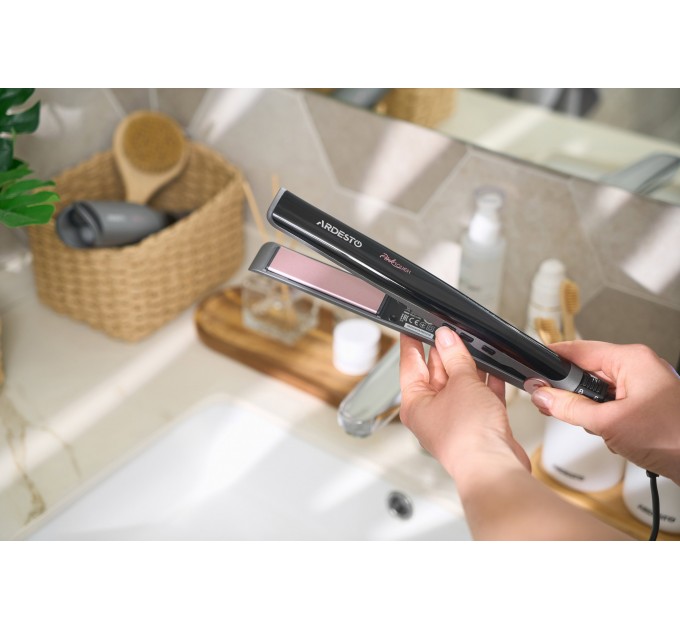 Выпрямитель ARDESTO Pink Touch, 32Вт, 110-200C, керамика, серый+розовый