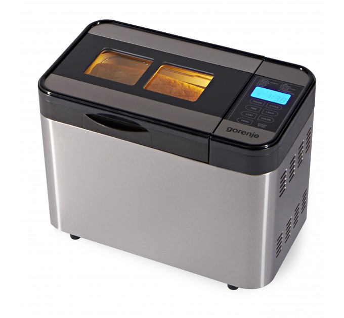 Хлебопечка Gorenje 815Вт, программ-12, макс.вес -1.4кг, форма-прямоугольник, металл, черный