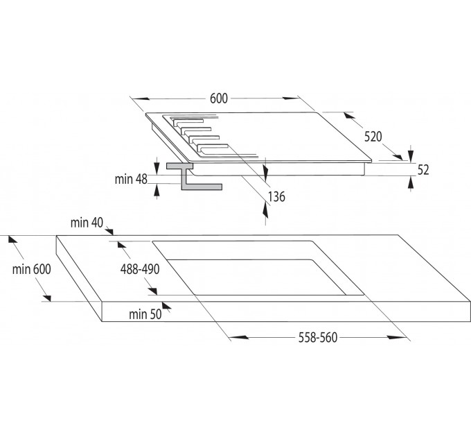 Комплект Gorenje (духовка электрическая BO6735E05B + поверхность газ на стекле GTW641EB), 743549, чорн