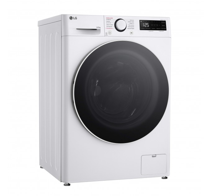 Прально-сушильна машина LG фронтальна, 9(5)кг, 1200, А, 48см, дисплей, пара, інвертор, білий