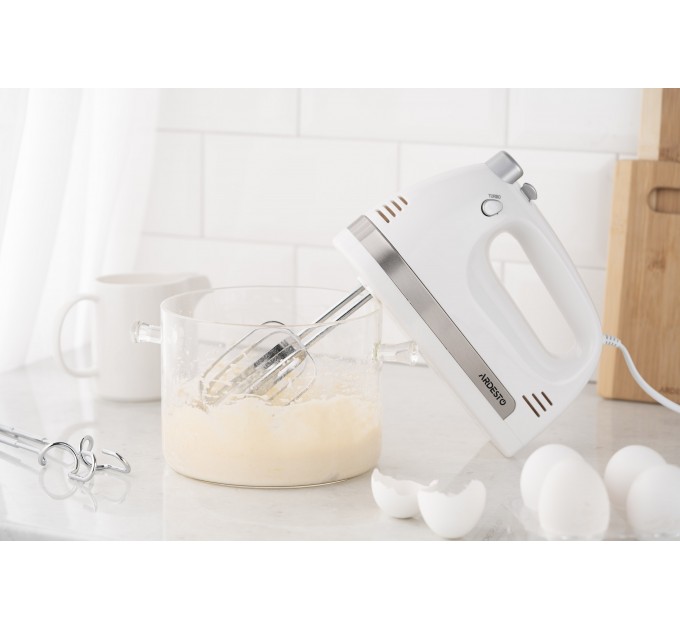 Миксер ARDESTO ручной 300Вт, насадки-4, турборежим, белый