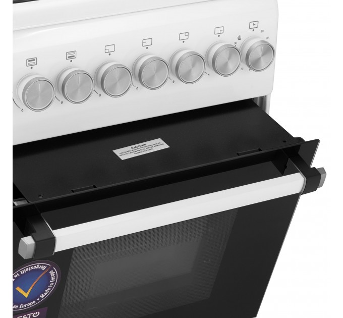 Плита ARDESTO газовая, 50л, 50x60см,электроподжиг, таймер, форсунки LPG (подключение газового баллона), белый