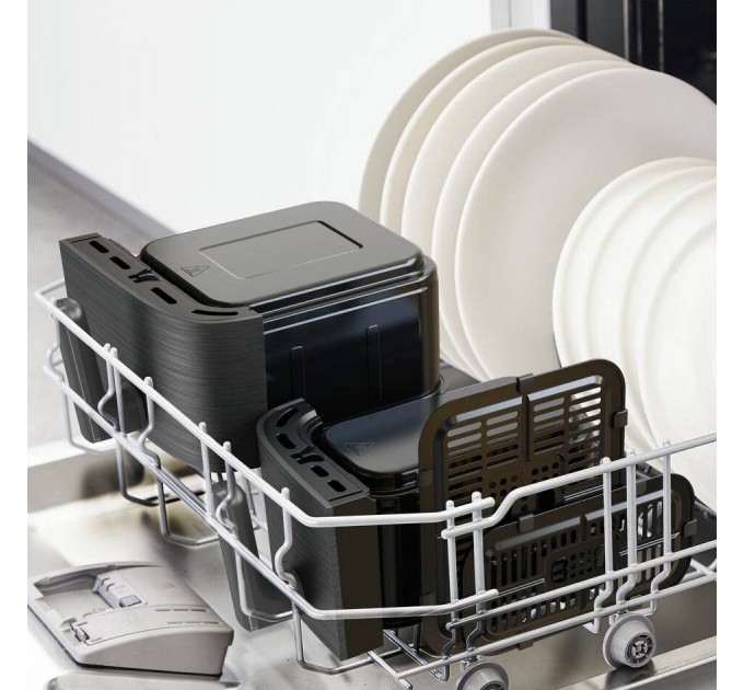 Мультипечь Moulinex Dual Easy Fry, 2700Вт, чаша-5.2+3.1л, сенсорное управл., 2 чаши, гриль, пластик, темно-серый