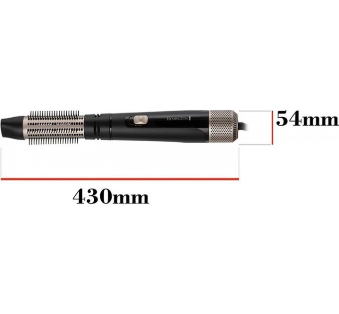 Фен-щітка Remington Blow Dry & Style Caring, 1000Вт, 2 режими, іоніз-я, хол. обдув, чохол, кераміка, чорно-золотий